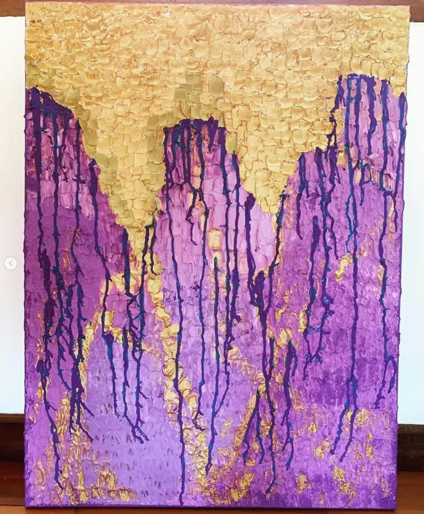 Make All Things Purple — Textured acrylic, 80×60cm